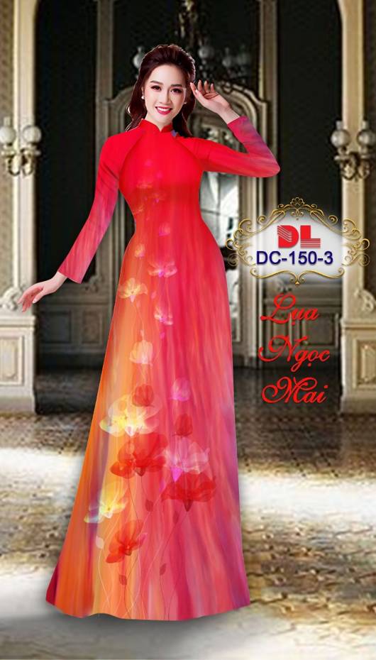 Vải Áo Dài Hoa In 3D AD DC150 10